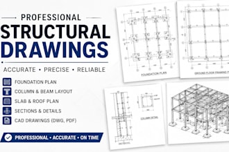 create modern structural drawing, structural engineer and calculations