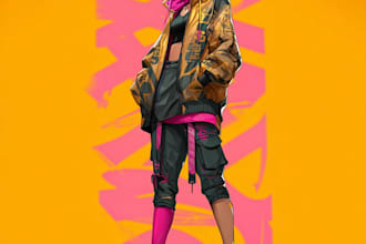 make portrait illustration with cyberpunk anime style