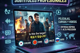 subtitles in korean, chinese, english, and russian