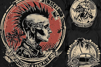 create unique streetwear, edgy, artsy tshirt designs