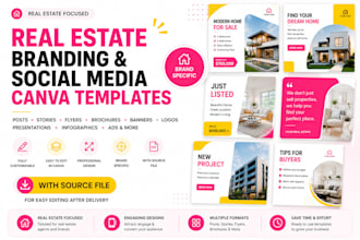 design canva real estate branding social media canva templates social media