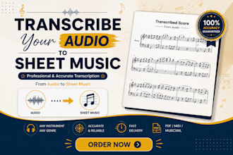 do all audio to sheet music transcription
