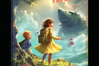 design an artistic childrens book cover illustration