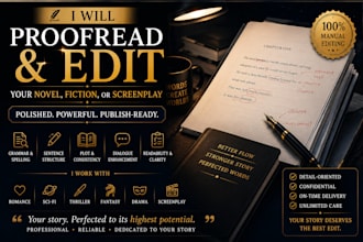 proofread and edit your novel, fiction, or screenplay