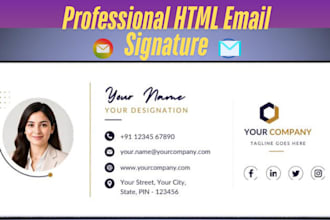 design modern responsive email signature for business