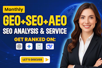 monthly website geo seo aeo, local, on off page backlink building for ai ranking