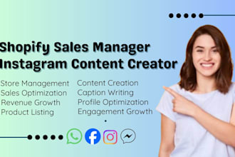 manage your shopify store and create instagram content