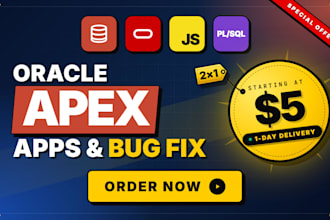 develop oracle apex applications and fix bugs