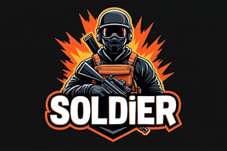 make a high quality soldier mascot logo in 1 day