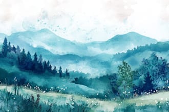paint landscapes in watercolor