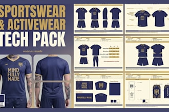 create production ready sportswear and activewear tech pack