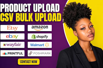 bulk list upload etsy products, wix, shopify woocommerce tiktok shop products