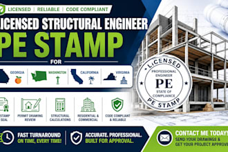 license structural engineer pe stamp for georgia washington california virgirnia
