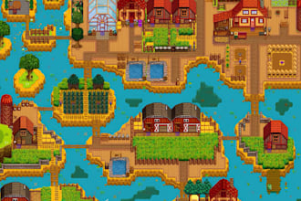create top down pixel art tileset rpg map and indie game asset