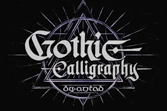 do professional old english calligraphy blackletter logo