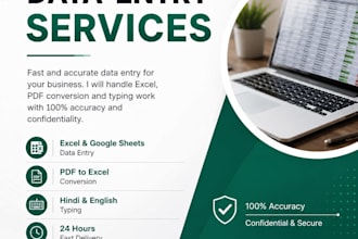 do fast and accurate data entry, excel, copy paste and typing work