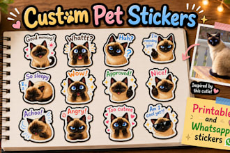 create a x12 pack custom pet stickers