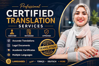 provide uscis certified notarized translation in 50 languages