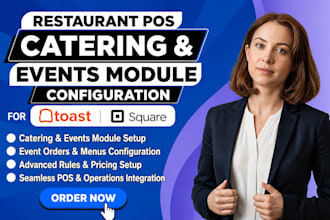 configure restaurant pos catering modules for toast and square