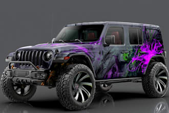 modern car, van wrap design