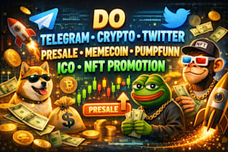 do telegram crypto twitter presale memecoin pumpfunn ico nft promotion