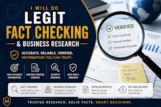 do legit fact checking and business research
