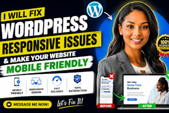 fix responsive issues and create mobile friendly wordpress website
