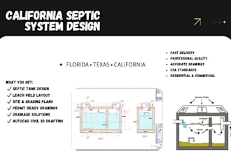 create california septic design and leach field plans