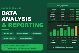 do excel data analysis, vlookup, pivot tables and reporting