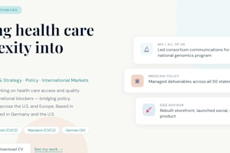 build a 1 page personal website that brings your CV to life