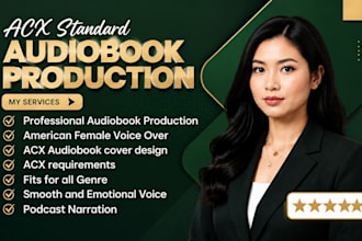narrate your audiobook with professional american female voice over acx audible