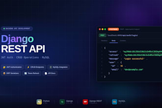 build a django rest API with jwt authentication and mysql