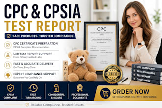provide CPC certificate as per cpsia standards for amazon