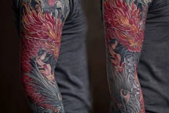 draw a attractive tattoo sleeve art
