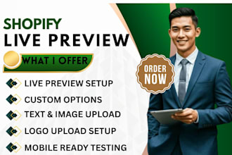 set up shopify product live preview with easify zepto teeinblue customily inkyba