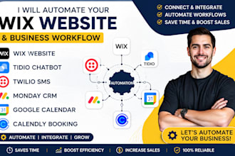 setup  wix website tidio twilio monday crm google calendly booking automation