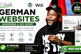 design a professional german wordpress website, german wix website