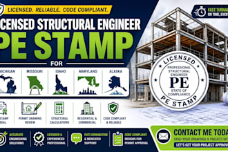 license structural engineer pe stamp for michigan missouri idaho maryland alaska