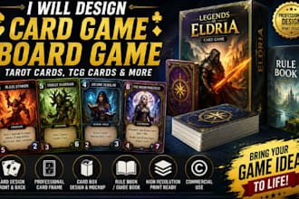 design professional card game board game tarot card tcg and card box art