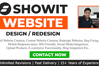 design, redesign and customize showit website or showit template