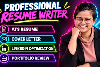 create ats optimized resume, cover letter, linkedin and portfolio review