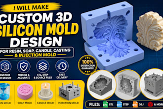make custom 3d silicon mold design for resin soap candle casting injection mold