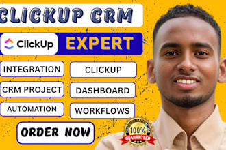 clickup project management setup workflow on monday crm clickup, trello, slack