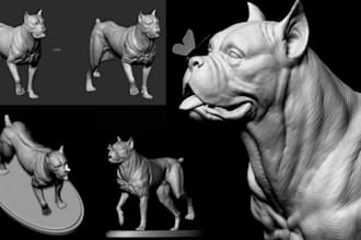 custom 3d dog model pet figurine stl 3d printing game ready dog avatar 3d model