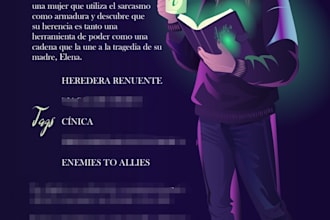 ilustración de personajes literarios