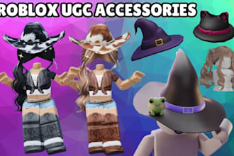 model 3d roblox ugc accessories, roblox hair, roblox clothing, roblox chain, ugc
