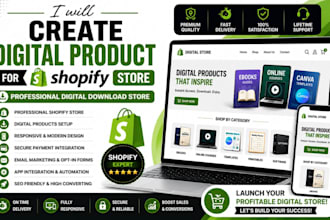 create digital product shopify store digital downloadable product shopify store