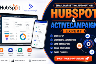 setup hubspot CRM nd activecampaign automation for coaches consultants, agencies