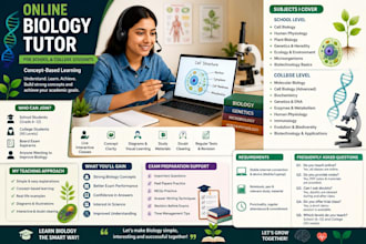 teach biology online for school and college students