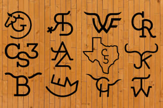 design a custom western ranch, farm cattle brand letter logo